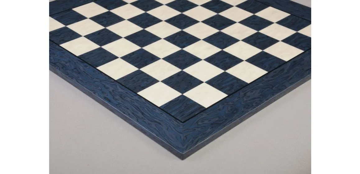 CLEARANCE - Blue Erable and Maple Classic Traditional Chess Board - 2.5" Squares - Gloss Finish