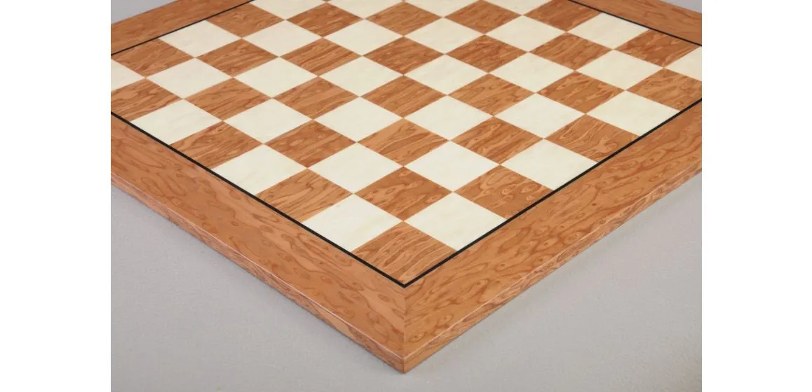 CLEARANCE - Brown Gloss and Maple Classic Traditional Chess Board - 2.5" Squares - Gloss Finish