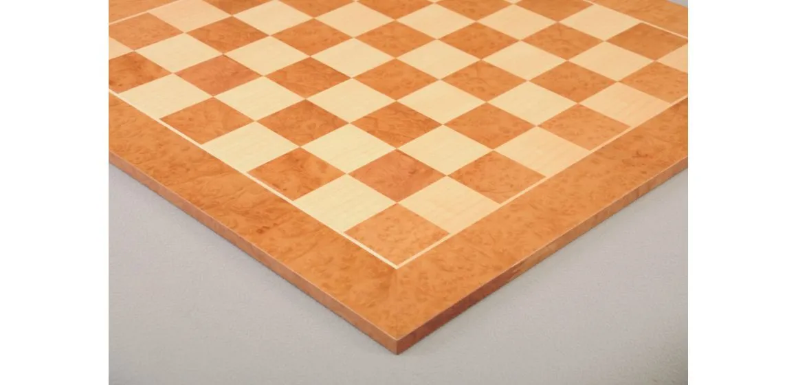 CLEARANCE - Vavona Burl and Maple Classic Traditional Chess Board - 2.25" Squares