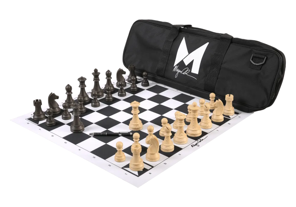 Deluxe Old Club Staunton Chess Set Burnt Boxwood Pieces with