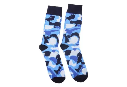 Dark Blue Camo with Black Chess Socks