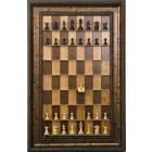 Straight Up Chess Board - Cherry Bean Board with 3 1/2" Black Gold Frame 