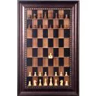 Straight Up Chess Board - Black Walnut Series with Checkered Bronze Frame