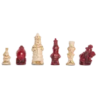 Alice in Wonderland Chess Pieces - 3.5" King - Red & Natural