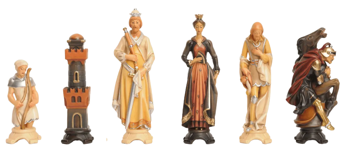 The Pyrenees Series Hand Painted Chess Pieces - From The Val Gardena Collection - 6.3" King