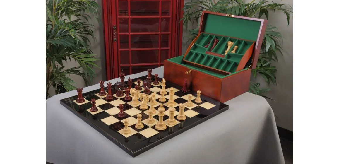 Wooden Chess Set Mahogany Board 21" Weighted Sheesham Staunton French Knight Pie 