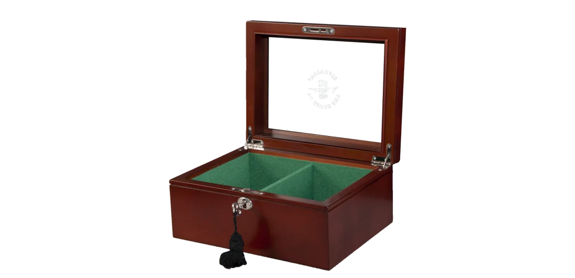 Superior Chess Box - Mahogany - Glass Top