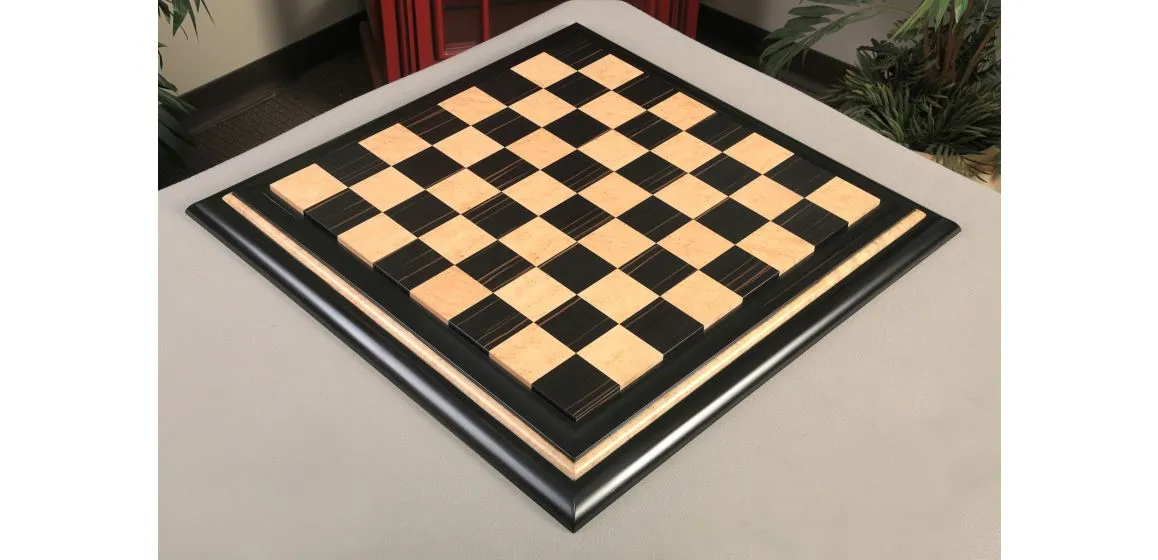 Signature Contemporary V Luxury Chess board - MACASSAR EBONY / BIRD'S EYE MAPLE - 2.5" Squares
