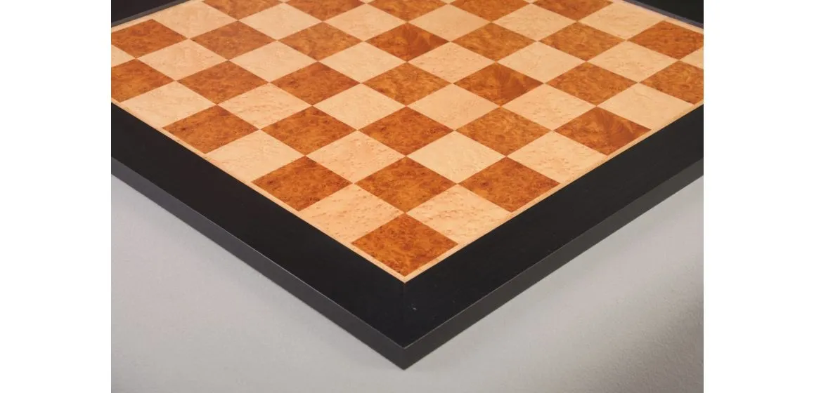 Amboyna Burl, Genuine Ebony & Bird's Eye Maple Signature Traditional Chess Board