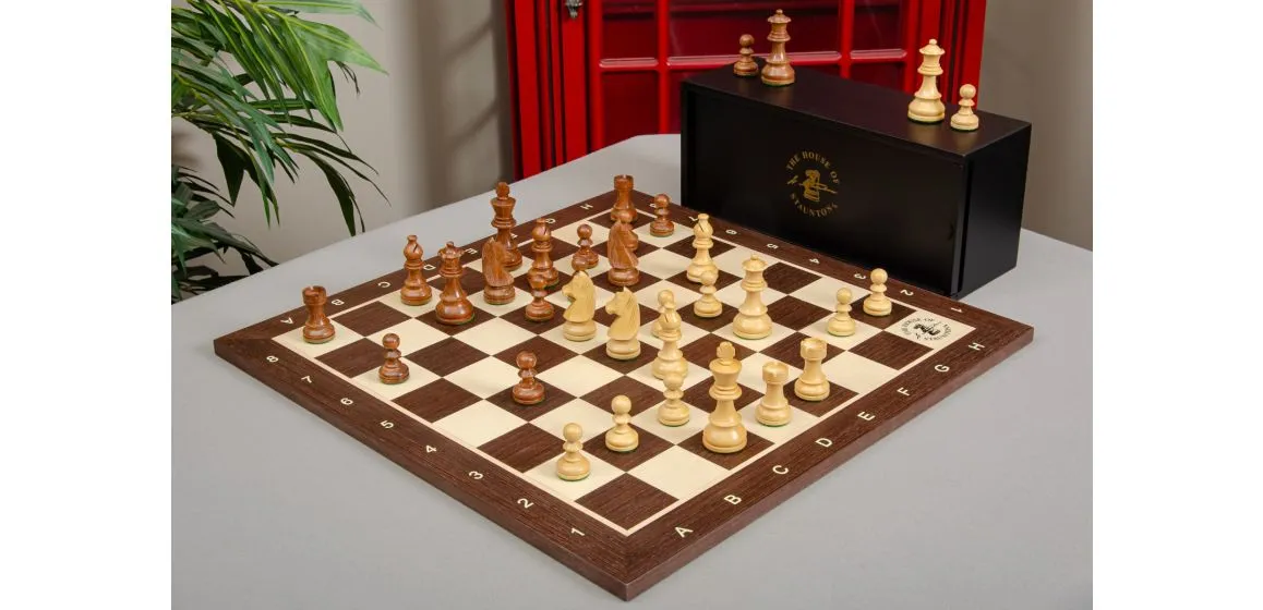 The Library Championship Series Chess Set, Box, & Board Combination