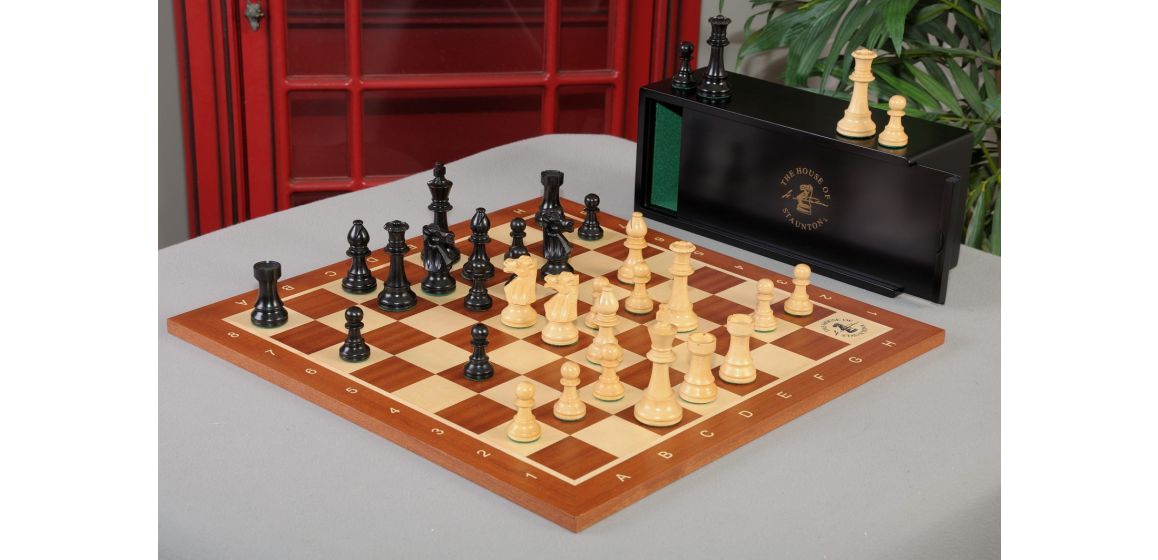 The Club Series Chess Set, Box, & Board Combination