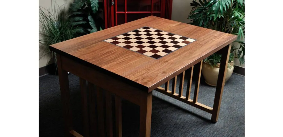 Custom Contemporary Chess Board - African Palisander / Maple Burl - 2.5  Squares