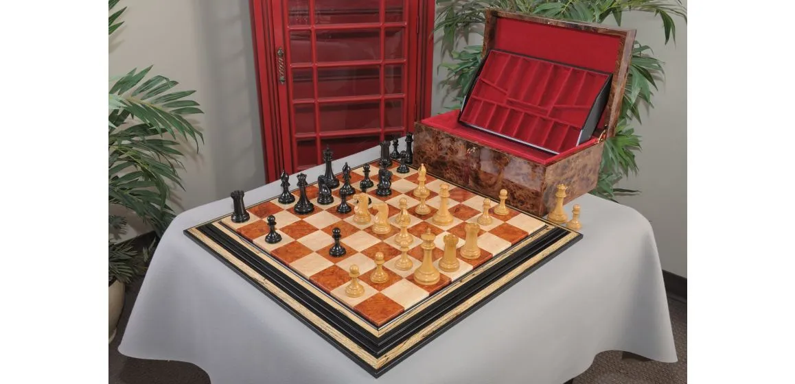 Chess Set Wooden Puzzle Box Chess Board with Zamak Chess Pieces 20x20x12 cm 