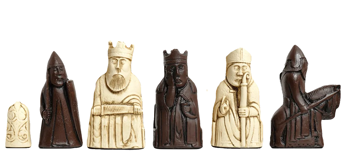 The Isle of Lewis Chess Pieces - 3.5" King - BROWN and NATURAL