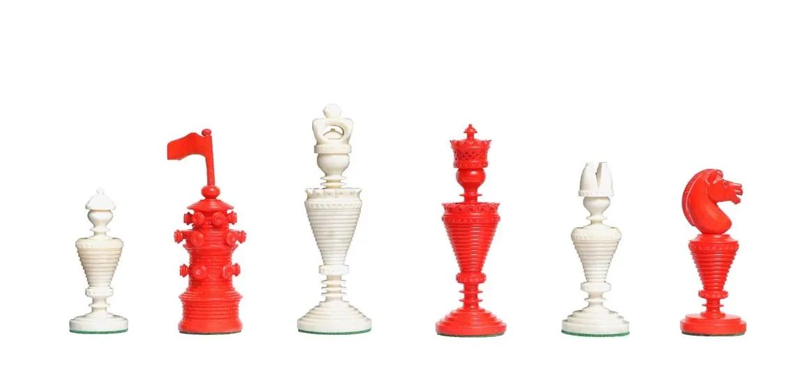 The Anglo-Dutch Reproduction Luxury Bone Chess Pieces - 4.5" King