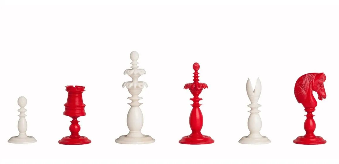 The Vizagapatam Luxury Bone Chess Pieces - 6.1 King