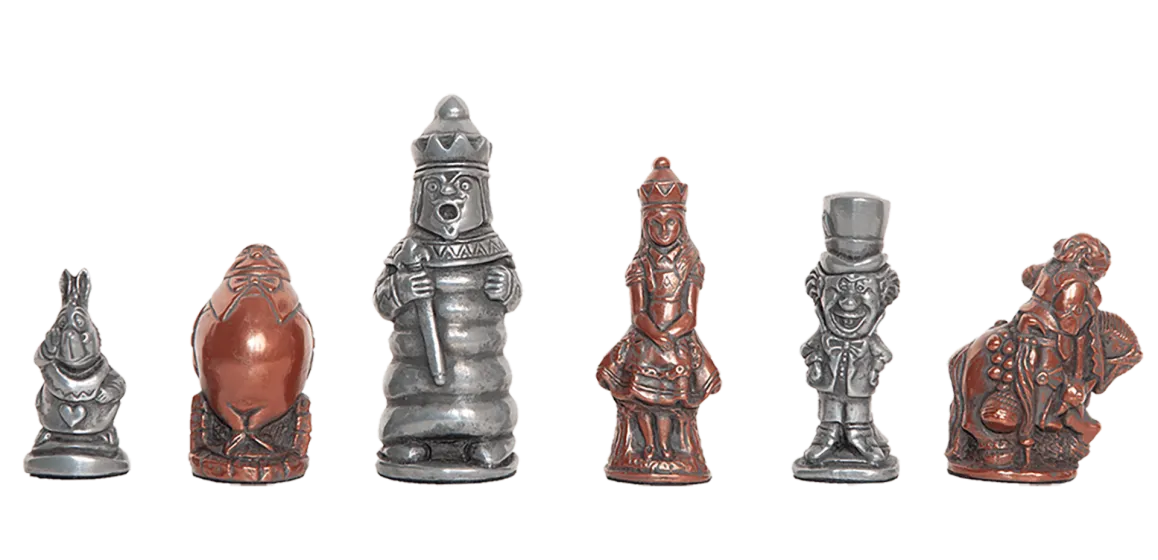 Alice in Wonderland Chess Pieces - 3.5" King - Metallic