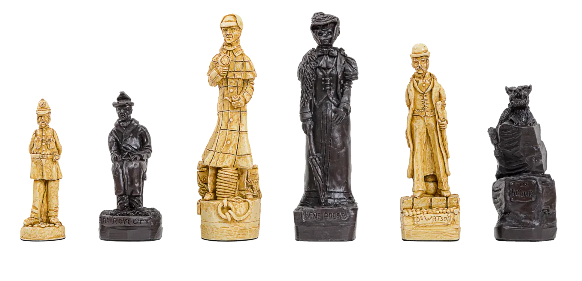 The Sherlock Holmes Series Chess Pieces - 5.95" King - Brown and Natural