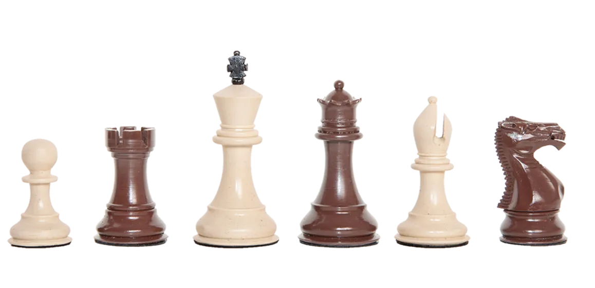 Staunton Themed Chess Pieces - 3.5" King - Brown & Natural