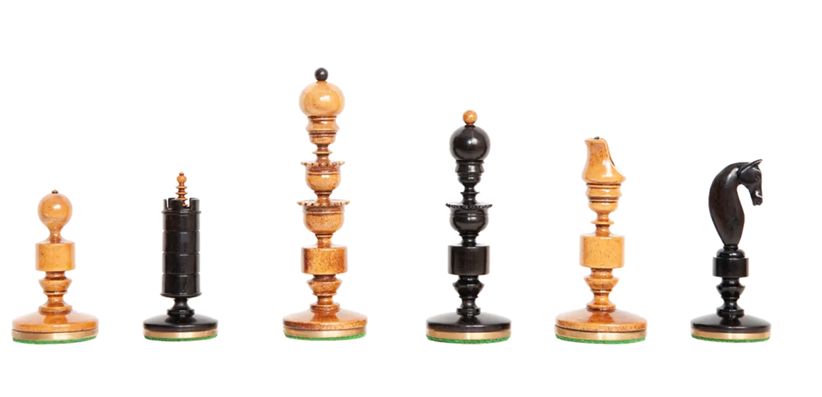 The Biedermeier Pre-Staunton Vintage Series Luxury Chess Pieces - 4.4" King