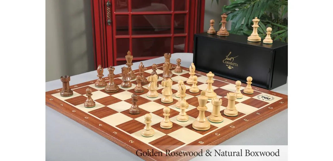 The B.H. Wood Tournament Series Wood Chess Set, Box, & Board Combination