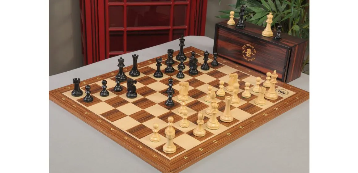 The Capablanca Chess Burmese Rosewood Edition - Reykjavik II Series Chess Set, Board and Box Combination