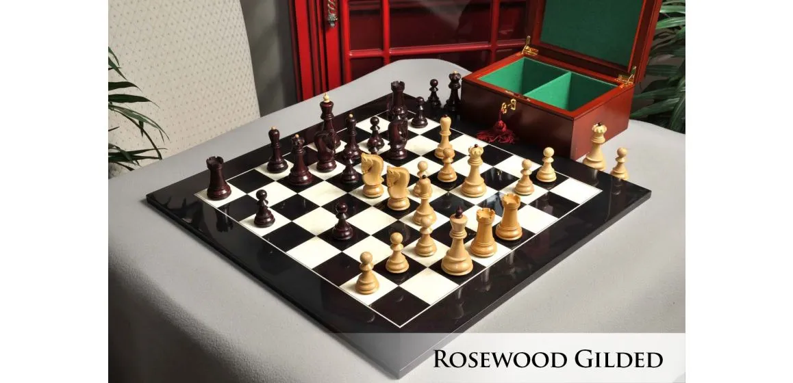 The Gilded Zagreb '59 Series Chess Set, Box, & Board Combination