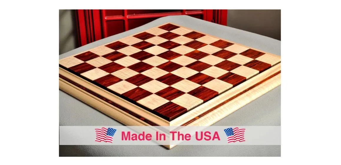 Signature Contemporary II Chess Board - Curly Maple / Cocobolo - 2.5" Squares