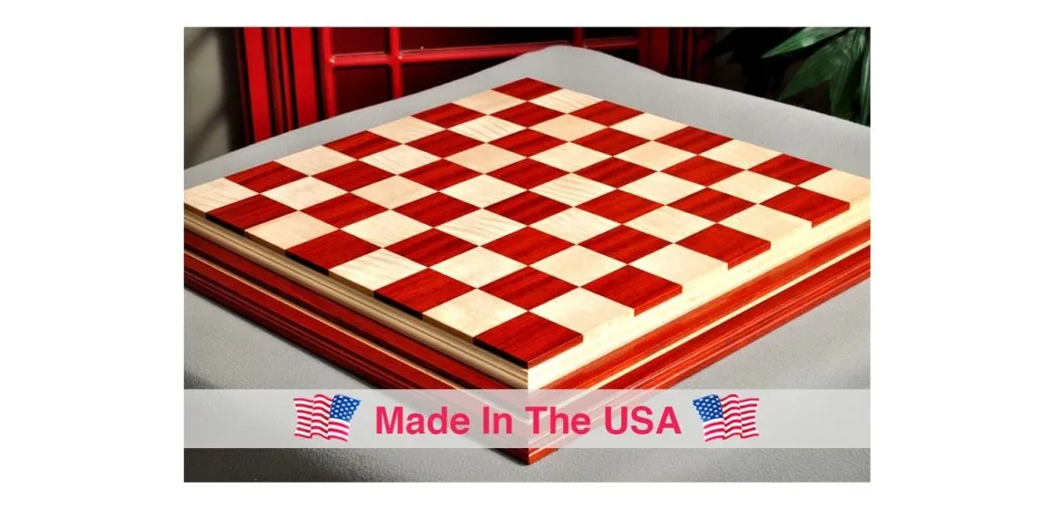 Signature Contemporary IV Luxury Chess board - PADAUK / CURLY MAPLE - 2.5" Squares