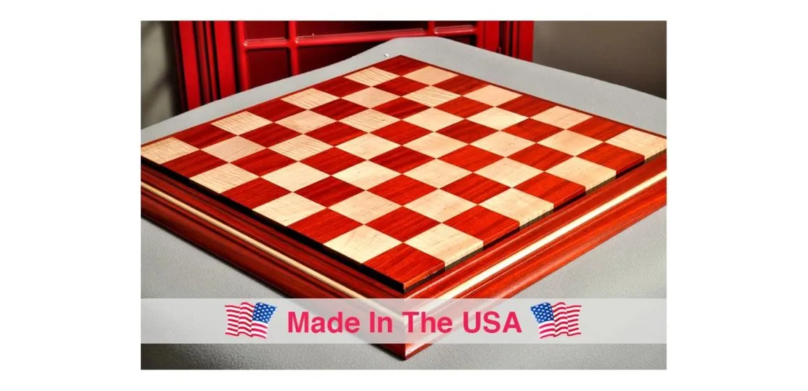 Signature Contemporary II Chess Board - Padauk/ Curly Maple - 2.5" Squares