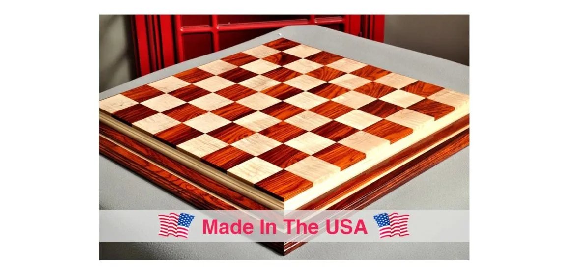 Signature Contemporary IV Luxury Chess board - COCOBOLO / CURLY MAPLE - 2.5" Squares