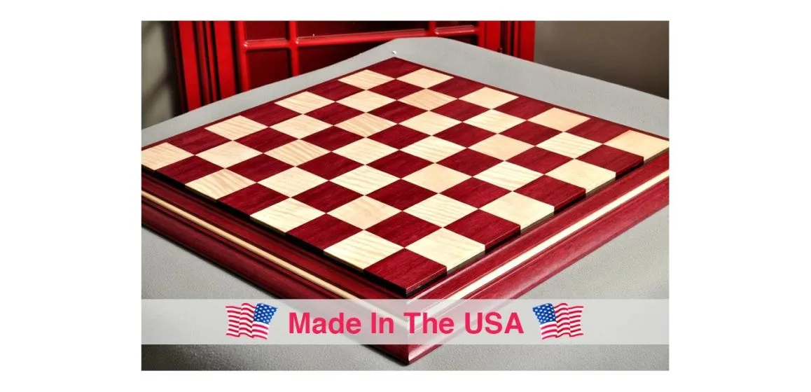 Signature Contemporary II Chess Board - Purpleheart / Curly Maple - 2.5" Squares
