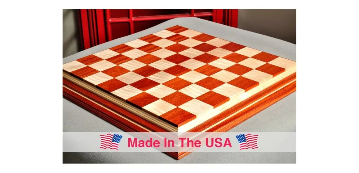 Signature Contemporary IV Luxury Chess board - BLOODWOOD / CURLY MAPLE - 2.5" Squares