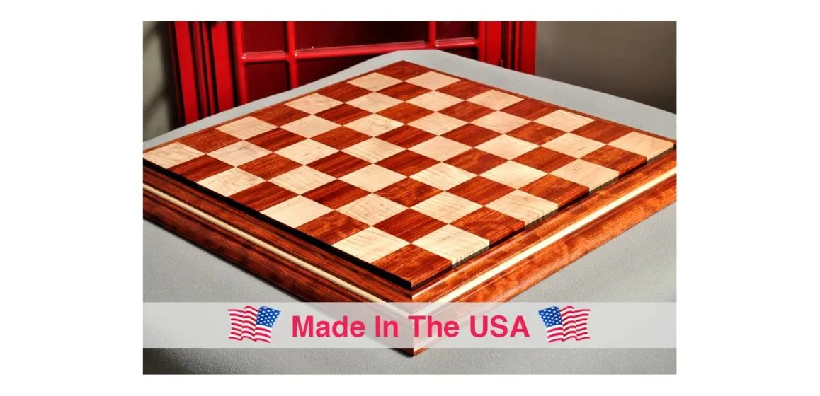 BUBINGA BURL 2.5" Squares Luxe Traditional Chess Board MAPLE 