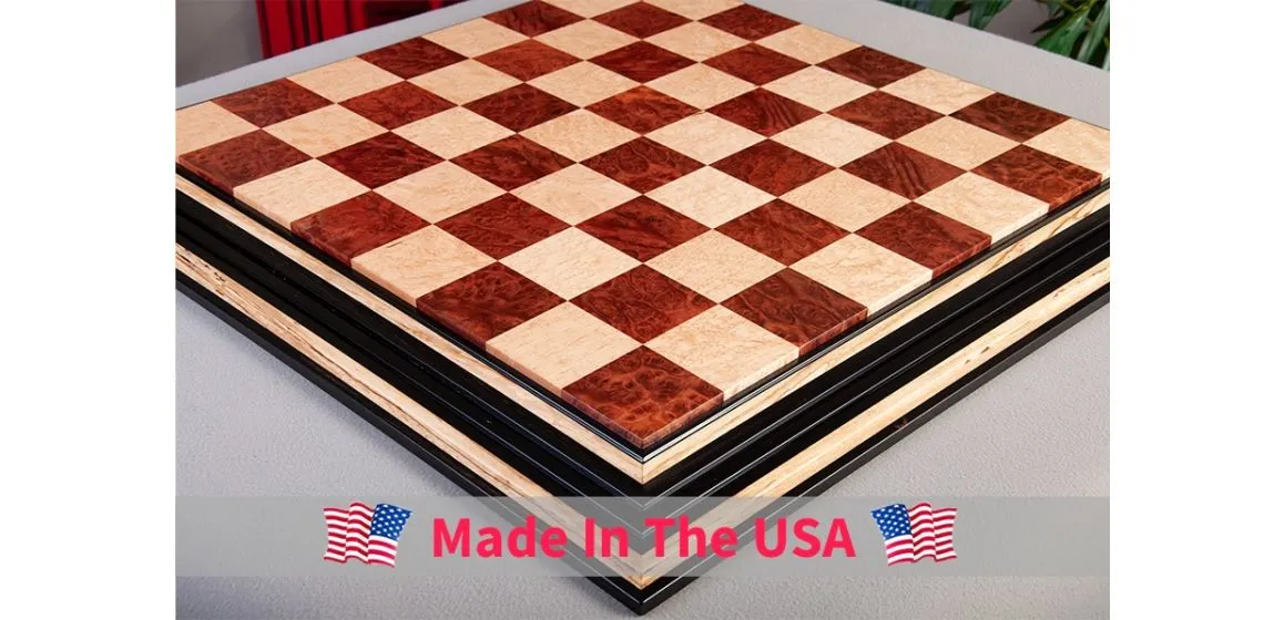  Signature Contemporary Chess Board - VASTICOLA BURL  / BIRD'S EYE MAPLE - 2.5" Squares