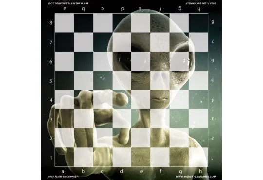 Alien Encounter - Full Color Vinyl Chess Board