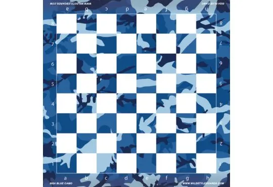 Blue Camo - Full Color Vinyl Chess Board