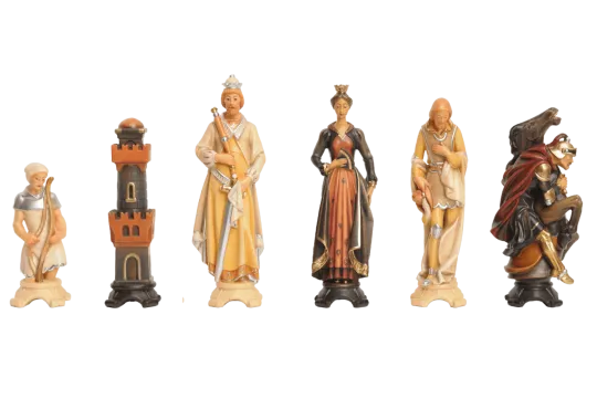 The Pyrenees Series Hand Painted Chess Pieces - From The Val Gardena Collection - 6.3" King