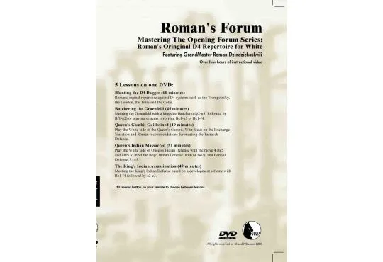 E-DVD ROMAN'S LAB - VOLUME 35 - Mastering The Opening Forum Series - Romans Original d4 Repertoire for White