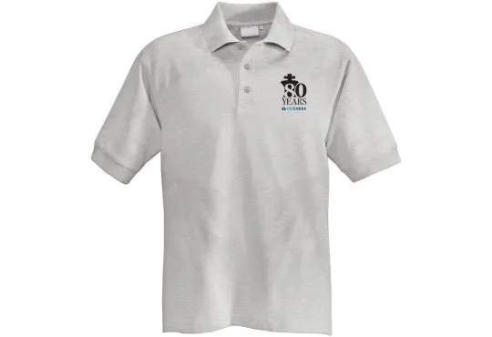 80th Anniversary US Chess Polo Shirt - GRAY