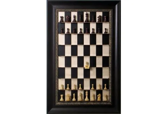 Straight Up Chess Board - Black Maple Series with Dark Bronze Frame