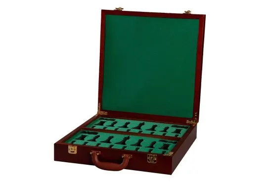 Fitted Briefcase Chess Box - Mahogany