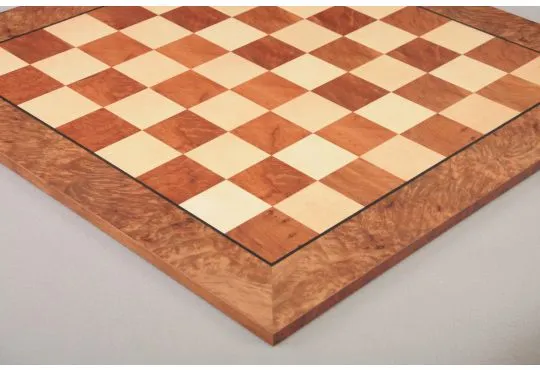 CLEARANCE - Camphor Burl and Maple Classic Traditional Chess Board - 2.5" Squares