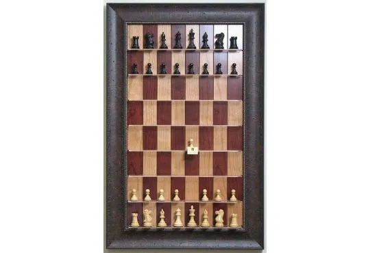 Straight Up Chess Board - Red Cherry Chess Board with 2 7/8" Walnut Scoop Frame