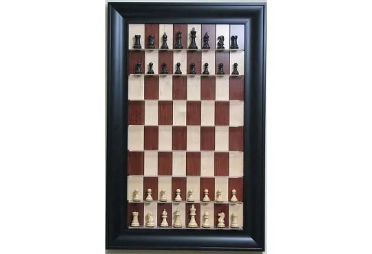 Straight Up Chess Board - Red Maple Chess Board with Contemporary Black Frame 