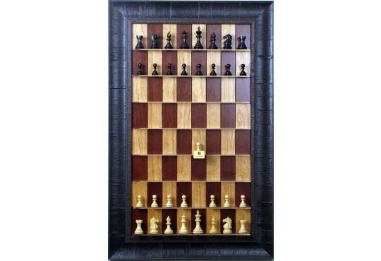 Straight Up Chess Board - Red Cherry Series with Rustic Brown Frame 