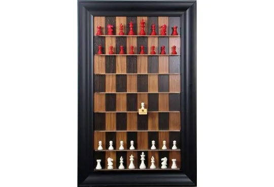 Straight Up Chess Board - Red Cherry Chess Board with Black Contemporary  Frame