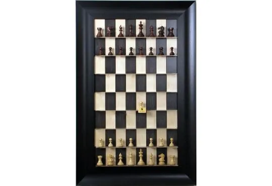 Straight Up Chess Board - Black Maple Series with 3 1/2" Wide Scoop 