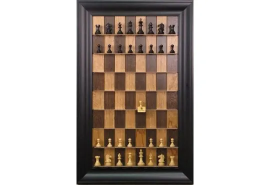Straight Up Chess Board - Cherry Bean Board with 3" Black Contemporary Frame 