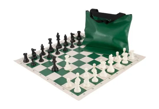 Drawstring Chess Set Combination Triple Weighted PiecesVinyl ChessboardD 
